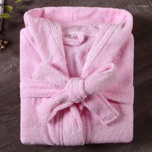 Roupa de sono feminina Kids Terry Kimono Bathrobe vestido casual Capuz macio com capuz de algodão roupas caseiras