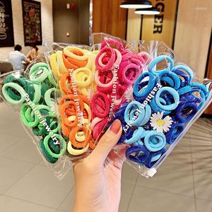 Hair Accessories 50PCS/Bag Girls Colorful 2cm Basic Nylon Elastic Bands Children Ponytail Holder Scrunchie Kids Fashion