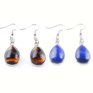 Dangle Chandelier Trend Jewelry Earrings Water Drop Dangle Natural Stone Blue Sand Amethyst Hook Eardrop For Women Gift Delivery 2021 Dhzf2