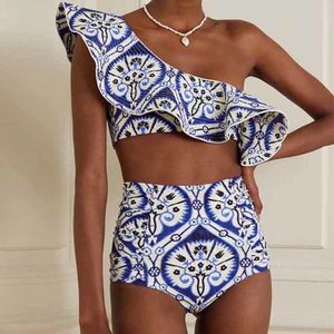 Kvinnors träningsdräkter Kvinnors sommarstrand Solid Push Up Micro Swimsuit Vintage Fashion Separate Ruched Printed Bikini Bra Floral Sexy 220929