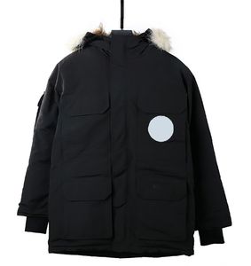 Heren down parkas jassen luxe winter dames heren jassen ontwerper zwarte gevoerde gekapte capuchon s vintage lange mouw jas jas wvi5 y1 o7i9