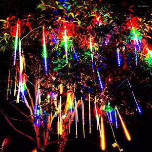 ストリングスEU/USプラグ8チューブLED Meteor Shower String Lights Fairy Garden Decor Outdoor Wedding Street Garland Light Waterproof