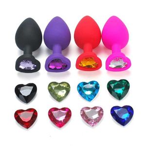 Sex toy toys masager Massager Vibrator S/m/lsize Heart-shaped Black Adult Men/women Anal Trainer for Couples Toys Silicone Butt Plug CLMY FZ4W