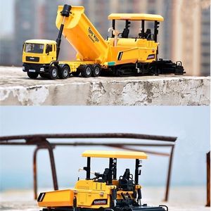 Diecast Model Car Высокие имитационные самосвалы и асфальтоукладчики модель 1 32 Сплав сплавных грузовиков игрушечные машины металлические отливки оптом 220930