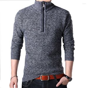 Men's Sweaters Mens Autumn Winter Thick Warm Mandarin Collar Fleece Sweater Male Knitted Cashmere Pullover Tops M-3XL