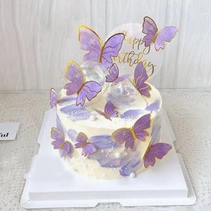 Partyzubeh￶r stempeln goldene rosa Schmetterling Kuchen Topper Prinzessin Girl Hochzeit alles Gute zum Geburtstag Dekor Dessert Dessert