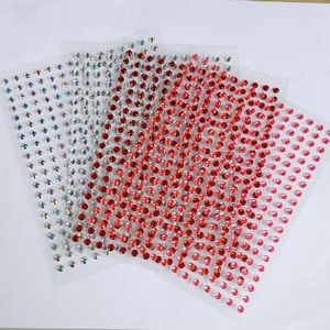 Gift Wrap 15Sheet 4mm 300pcs/sheet MIXED Color Rhinestone Stickers Wedding Invitations Cards Paper Crafts Gifts Decoration Home Acid Free