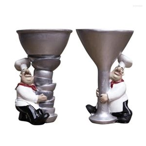 Держатели свечей yo-2pcs Creative Cook Statuer держатель декоративный шеф-повар