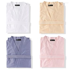 Kvinnors s￶mnkl￤der Autumn Waffle Kimono Bathrobe Gown Women Nightwear Casual Lovers Nightdress Home Clothes Soft Nightgown Lingerie