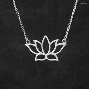 Kolye Kolyeleri Lybuy gerçek 925 Sterlling Gümüş Kolye Lotus Çiçek Moda Noel Hediyesi Kız İçin