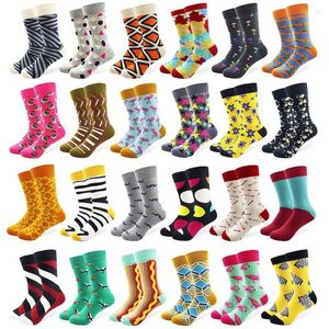 Men's Socks 29 Patterns Men's Funny Combed Cotton Happy Colorful Multi Pattern Long Tube Skateboard Casual For Men