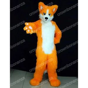 Halloween Orange Husky Fox Mascot Costumes Cartoon Character Outfit Suit Xmas Outdoor Party Outfit Adult Size Promotional Advertising Clothings