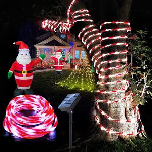 Iluminação de tubo colorido de colorido solar barbante ao ar livre jardim de Natal do dia de natal