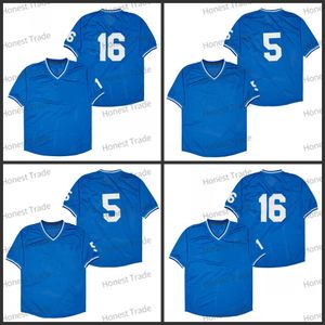 Retro Baseball Jersey 16 Bo Jackson 5 George Brett No Name Blue Mesh Shotback Męskie koszulki