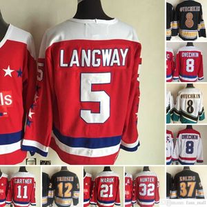 영화 CCM 빈티지 아이스 하키 8 Alex Ovechkin 유니폼 68 Jaromir Jagr 5 Rod Langway 11 Mike Gartner 21 Dennis Maruk 32 Dale Hunter 12 Jeff Friesen 자수 저지