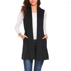 Trench da donna Cappotto senza maniche casual da donna Cappotto con scialle a mantella Tasca drappeggiata con apertura frontale Cardigan Gilet Top da donna Capispalla caldo femminile