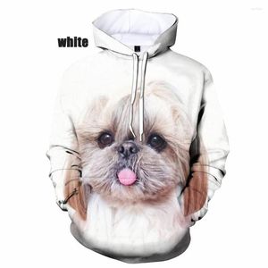 Men's Hoodies 2022 The Cute Shih Tzu Dog 3D-printed Hoodie Men's Women's Animal Size XS-5XL