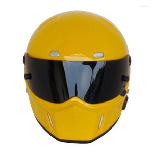 Motosiklet kaskları yüksek kaliteli tam yüz fiberglas bluetooth kask kart sarı stig capacete casco atv-1 için