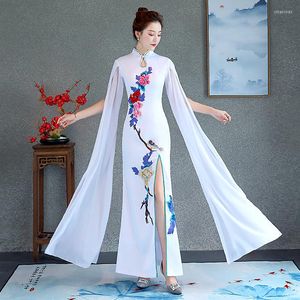 Ubranie etniczne Duży rozmiar 3xl żeńska Cheongsam Rayon długi rękaw siatki tradycyjny kołnierz mandarynki Qipao suknia ślubna Suknia Chińskie vestidos