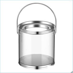 보관 병 jars 보관 병 12 PCS 투명 페인트 파티 장식을위한 작은 양동이 및 DIY 공예품 선호 3x3x3.1 드롭 배달 DHVPD