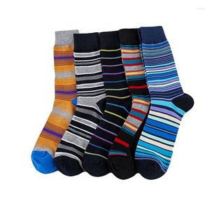 Men's Socks 1 Pair Autumn Winter Men Sock Harajuku Striped Cotton Trend Streetwear Skateboard For Business Dress