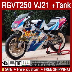 Fairings Tank OEM för Suzuki RGVT RGV 250cc 250 CC 1988-1989 Bodys 159no.194 RGV250 VJ21 SAPC RGVT250 RGV-250 88 89 RGVT-250 RGV-25CC 1988 1989 ABS FAIRING Blue Stock