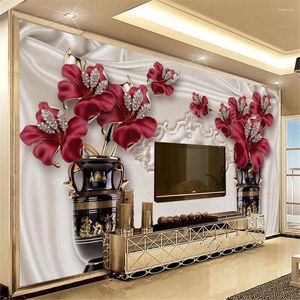 Wallpapers 3D Luxury Flower Wallpaper Large Custom Po Wall Paper Modern Mural For Living Room Office Home Decor Painting Poster