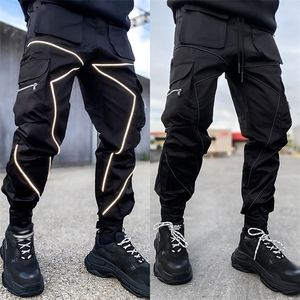 Men's Pants GODLIKEU Mens Casual Cargo Loose Plus Size Striped Multi Pocket Sports Fitness Hip Hop Jogger Trousers 220930
