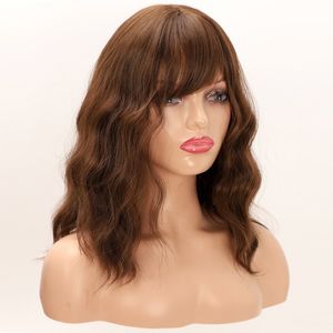 Ladies Wig Short Curly Hair Natural Color Synthetic Hair Wigs