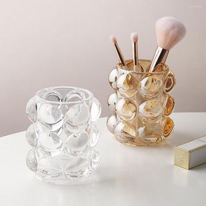 Butelki do przechowywania wielofunkcyjne kreatywne przezroczyste krystaliczne szklane uchwyt na pióro ozdoby Nordic Ins Ball Makeup Smurket