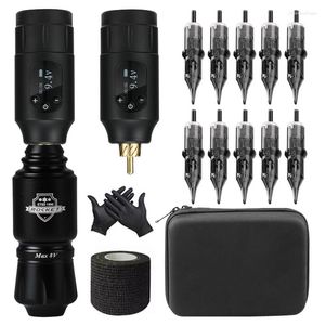 Tattoo Guns Kits Wireless Rocket Machine Set Rechargeable Mini Battery Power RCA Connector Rotary For Body Art