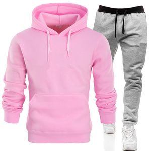 Fashion Men's Tracksuits Hooded 2 Pieces Set Hoodie Sweatshirt Sweatpants Sportwear Jogging suit S--3XL