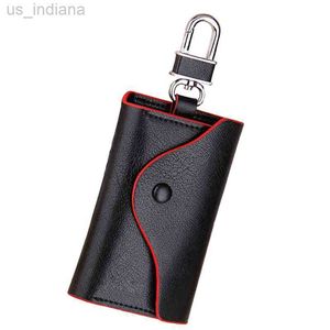 Wallets Promotion new leather key bag leather lock magnetic buckle luxury jewelry key bag unisex key chain first layer leather L220929
