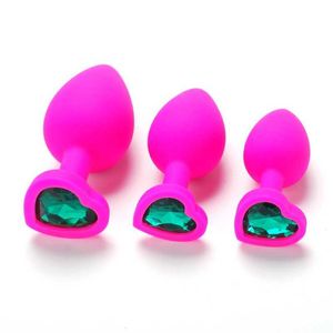 Sex toys masager Massager Vibrator S/m/lsize Heart-shaped Black Adult Men/women Anal Trainer for Couples Toys Silicone Butt Plug CLMY