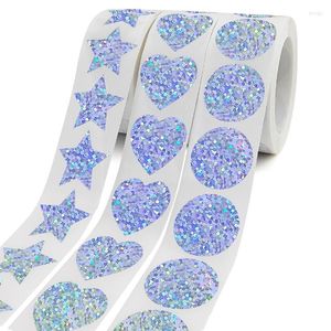 Gift Wrap 500pcs/roll Laser Blank Love Heart Star Round Sealing Label Sticker Decoration Wedding Party Box Envelope Card