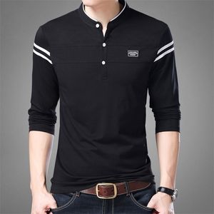 Men's T-Shirts Men T Shirt Man Long Sleeve Tshirt Clothing Mandarin Collar Tops Tees Male Tshirts Hight Quality Brand 220930