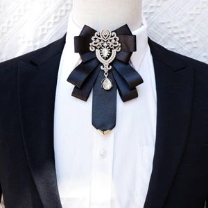 Bow Ties Men's Rhinestone Tie Luxury High-end Business Gifts Dress Collar Flower Men Wedding Accessories Fashion S Bowtie