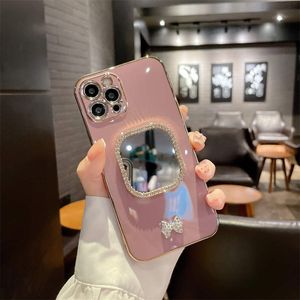 Plating Mirror Phone Cases Bow Designers For iPhone 14 Plus Pro Max Luxury Soft Silicone Shell iPhone14 13 12 Mini 11 8 7 XR X Xs Shockproof Camera Lens Protective Cover