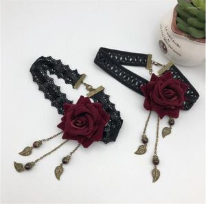 Choker Handmade Lolita Flower Rose Gothic Pretty Tassel Casual Retro Women Necklace Jewerly B1811