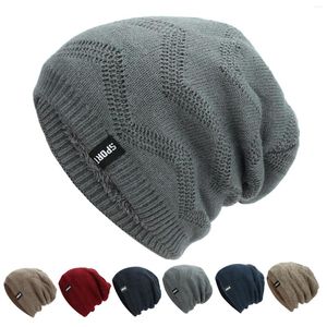 Ballkappen-Mütze für Herren, Damen und Herren, warmer gestrickter, weicher, gewellter Pullover, verdickter hellbrauner Papa