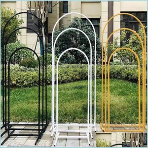 Party Decoration Metal Iron Arc Wedding Arch Decor Backdrop Props Birthday Balloon Bow Hexagon Frame Round Circle Baby Shower Drop de Dhsma