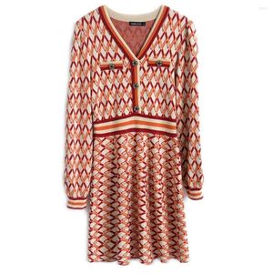Casual Dresses 2022 Autumn Winter Sticked tr￶ja retro pastell koreansk plus storlek kl￤nning kvinnor elegant harajuku smal midja vestidos kl￤der