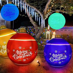 60CM Glow Weihnachtsdekoration Ball PVC aufblasbare Laterne mit wiederaufladbarem LED-Licht Fernbedienung Set für Outdoor Indoor