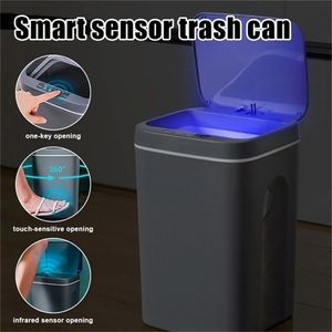 Waste Bins Smart Induction Trash Can Automatic Sensor Dustbin Electric Touch Bin Kitchen Rubbish For Bathroom Garbage 12/14/16L 220930