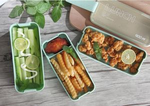 Dinnerware Sets Kitchen 750ml Microwave Lunch Box Wheat Straw Storage Container Children Kids School Office Portable Bento