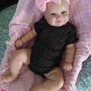 Dolls NPK 50/60CM Two Options Reborn Baby Toddler Real Soft Touch Maddie with Hand-Drawing Hair High Quality Handmade 220930