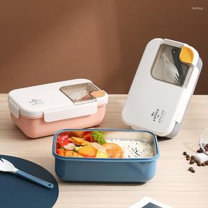 Geschirr-Sets, Edelstahl-Lunchbox, Student, Büroangestellter, unterteilt, für Erwachsene, Bento, tragbare Aufbewahrung, Obstsalat