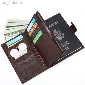 Portafogli 2020 borsa per passaporto di vendita calda in pelle passaporto libro multi-card primo strato in pelle bovina portafoglio corto borsa per documenti L220929