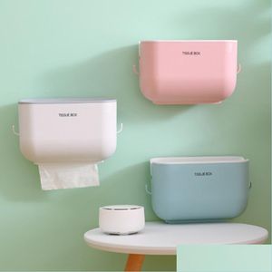 Tissue Boxes Napkins Household Box Punch- Creative Waterproof Paper Roll Toilet Storage Rack Nordic Simplicity Drop Delivery 2021 Ho Dhhsq