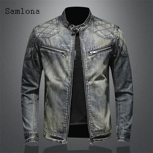 Mens Jackets Spring Autumn Men Denim Fashion Slim Fits Fits Motocycle Jean Jacket Patchwork 멀티 지퍼 섹시 의류 220930